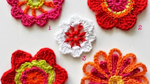 Flores para decoración tejidas al crochet