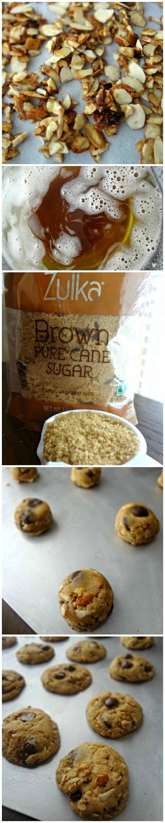 Brown Butter Brown Sugar Toasted Almond Dark Chocolate Chip Cookies with Sea Salt Brown Butter Brown Sugar Toasted Almond Dark Chocolate Chip Cookies with Sea Salt