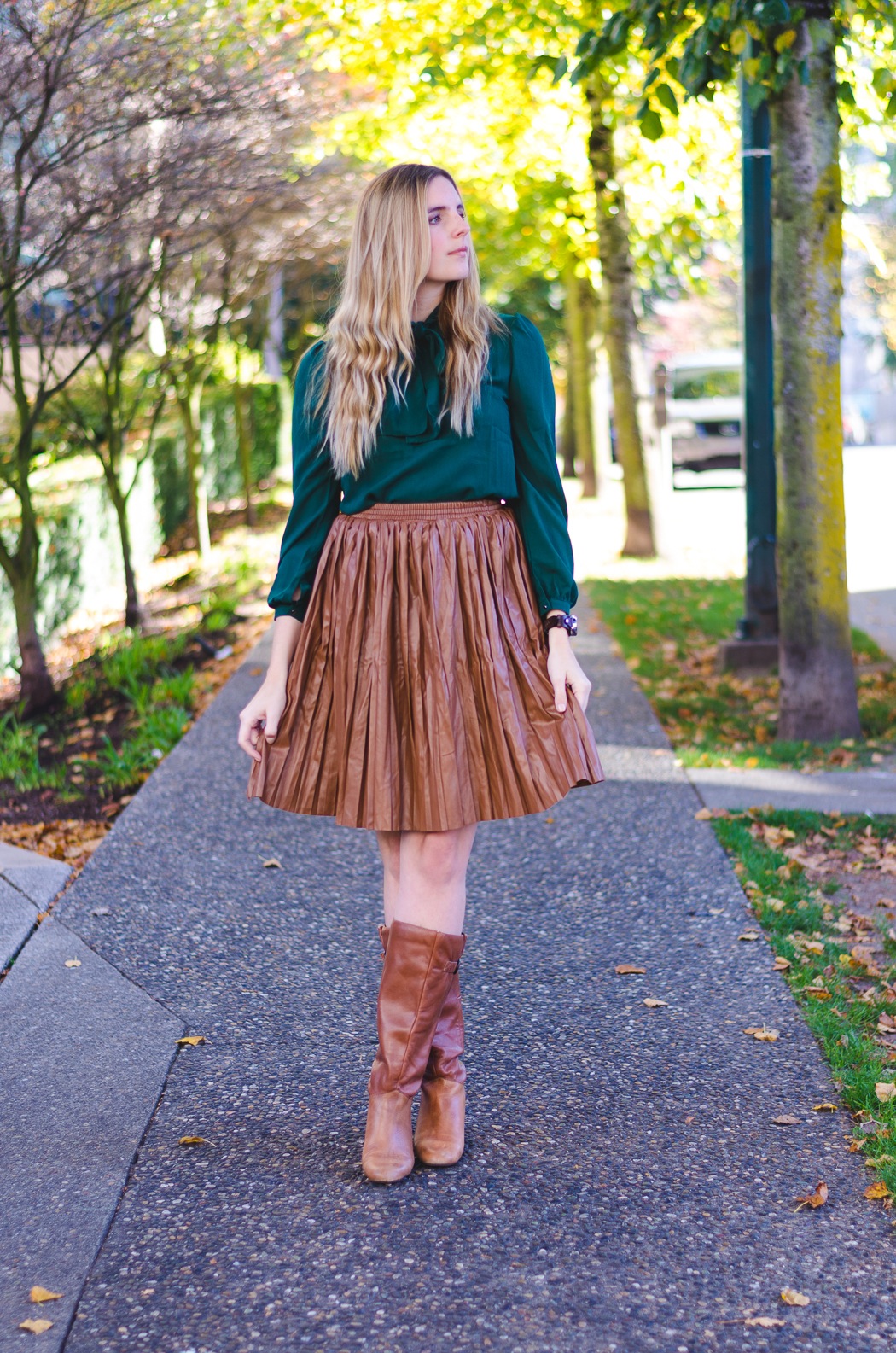 How to Wear a Leather Midi Skirt to Work Stylishly | Vancouver Beauty ...