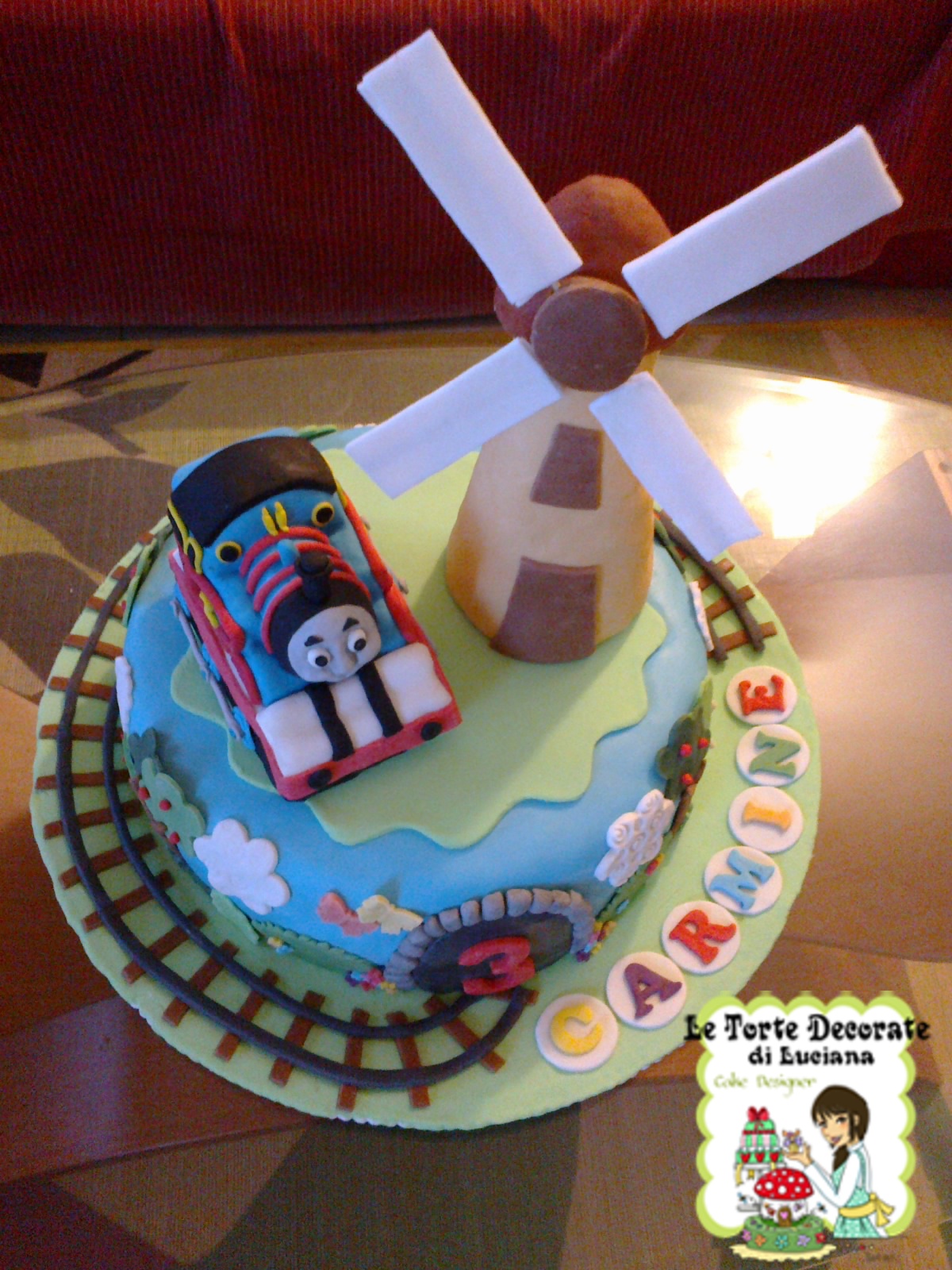 Cialda Per Torta TRENINO THOMAS Decorazione Alimentare Senza Glutine Personalizzazione Grafica Inclusa Topper Cake Design (Formato Rettangolare) Img 3 - Foto 2