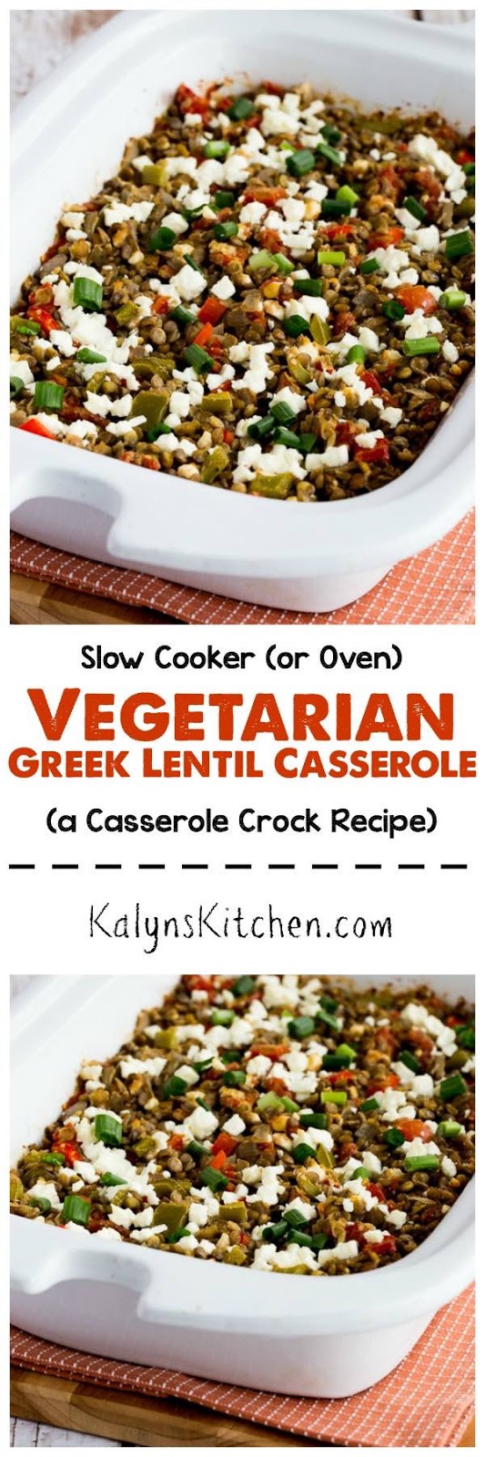 Slow Cooker (or oven) Vegetarian Greek Lentil Casserole Kalyn's Kitchen