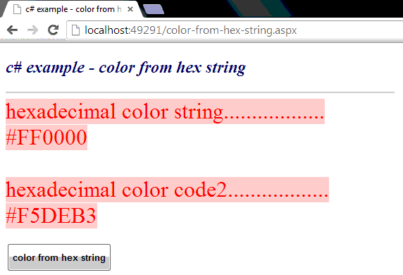 string to color c#