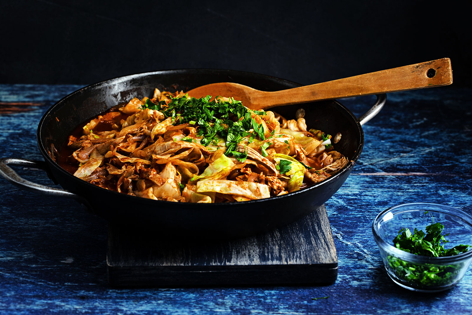 Sautéed Cabbage, Onions and Chicken with Smoked Paprika Tomato Sauce