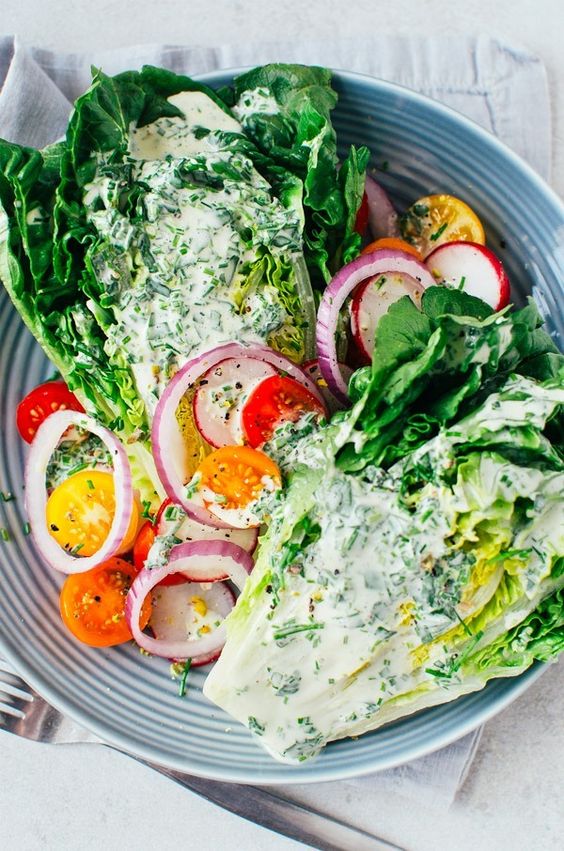 Little Gem Wedge Salad with Herb Dressing Quick and Easy Recipes