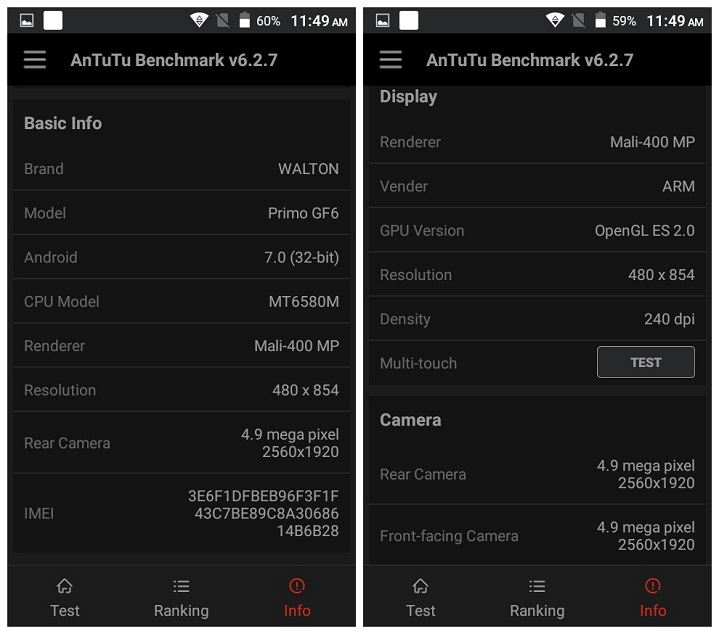 Primo GF6 CPU and GPU