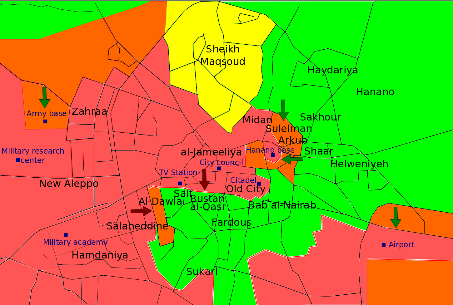 Syria War Aleppo Map Syria War Aleppo Map