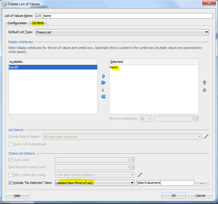 Learning SOA: Create an LOV in ADF