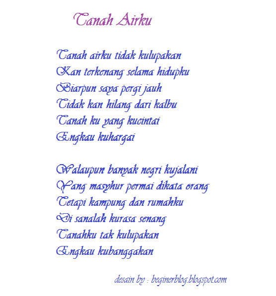 Not Angka Lagu Tanah Air Beta Koleksi Not Angka