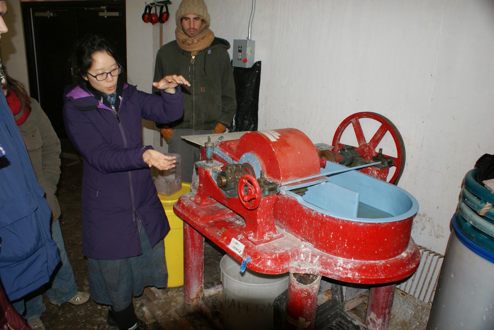 A student gestures with their hands