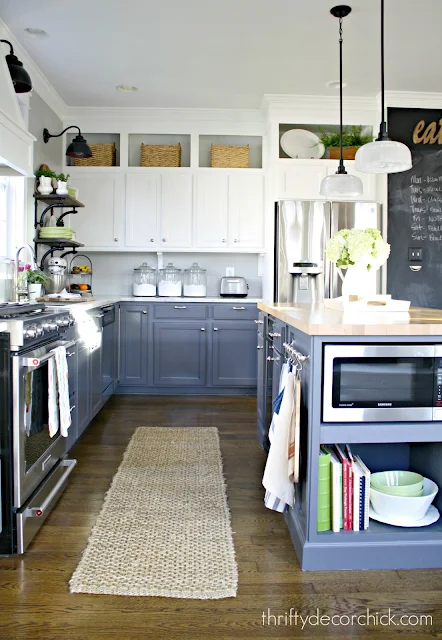 How to fill space above cabinets