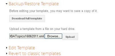 How to install/change XML template on new interface in blogspot/blogger