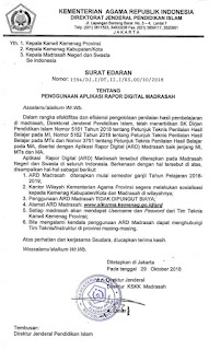 Direktorat Jenderal Pendidikan Islam Kementerian Agama telah menerbitkan Surat Edaran Nomo Penggunaan Aplikasi Rapor Digital Madrasah