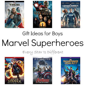 Marvel Superhero gift ideas for boys.