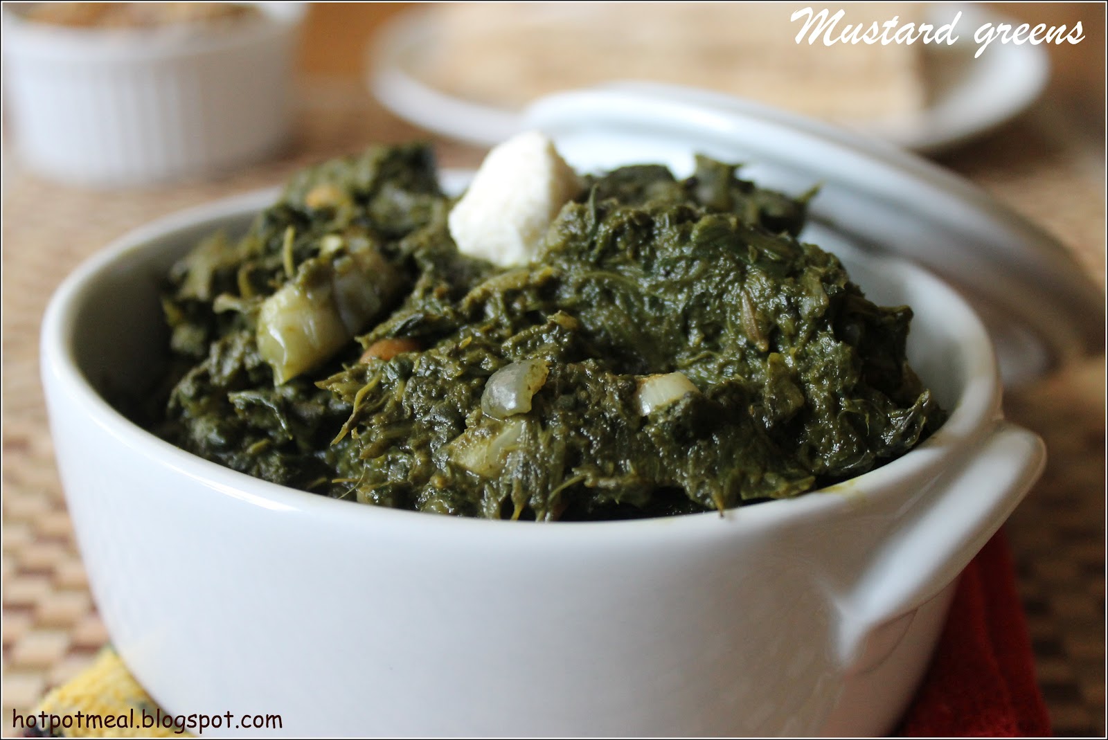 Hot pot cooking Mustard Greens with spinach