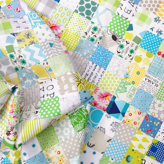 Green and Blue Patchwork Quilt | Red Pepper Quilts 2015