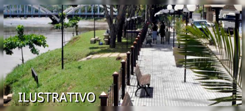 Calçadão com iluminação nas margens dos rios de Patos-PB