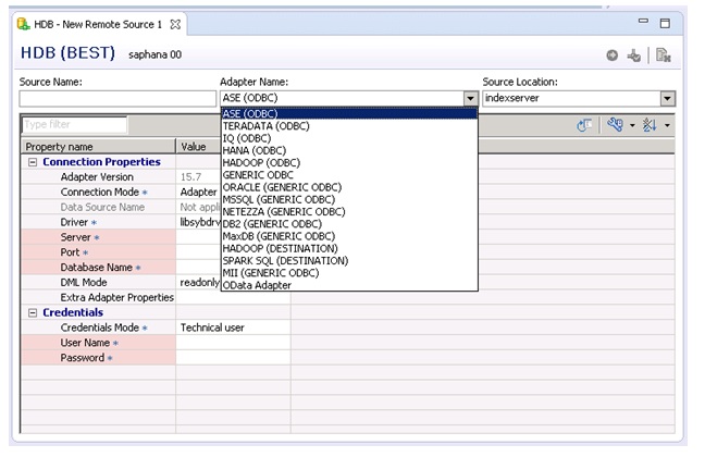 Sap Hana Smart Data Access Sda Basic Configuration