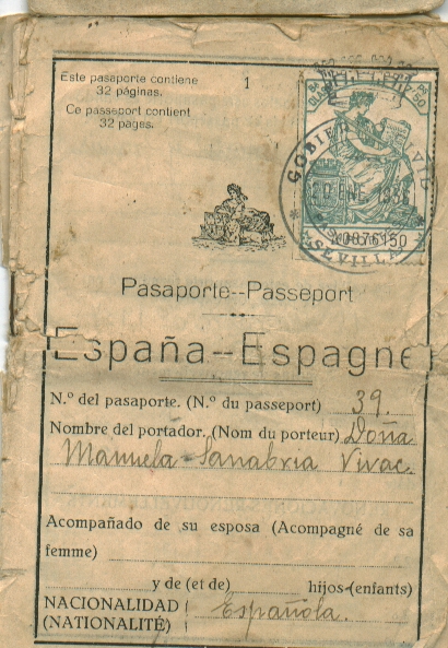 Una historia de la Policía Nacional.: Modelo de Pasaporte (1936)
