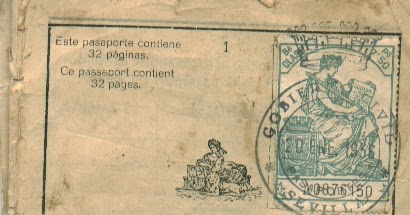 Una historia de la Policía Nacional.: Modelo de Pasaporte (1936)