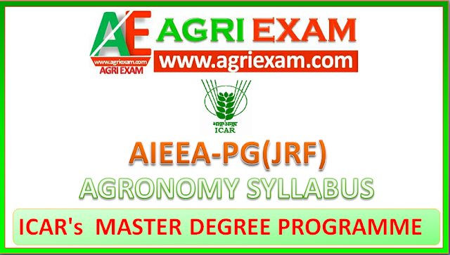 ICAR JRF Syllabus Agronomy