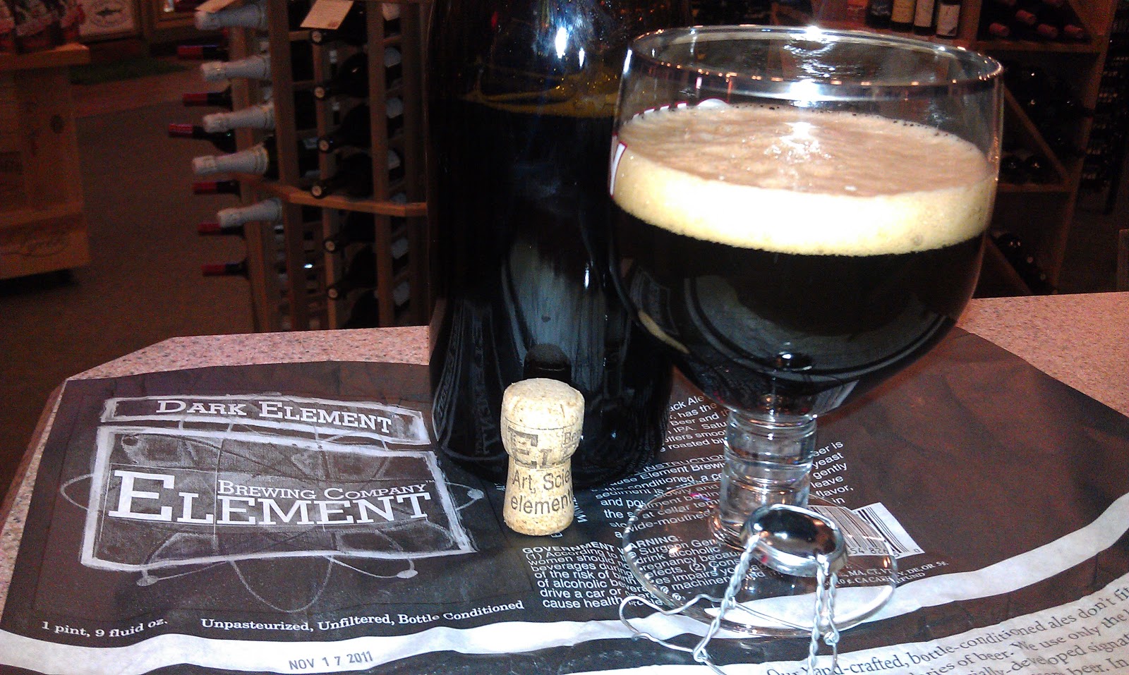 The Cork Stops Here Element Brewing Dark Element (aka Dark Matter)