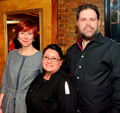 Chef Gina Rodriguez (center) with Serrano owners Jennifer and Donal McCoy