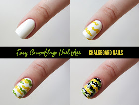 Chalkboard Nails: Camouflage nail art tutorial