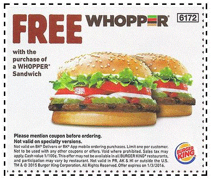 Inland Empire Bulletin: Free Burger King Whopper Coupon