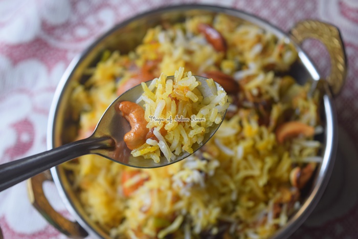 Veg Hyderabadi Dum Biryani Recipe - वेज हैदराबादी दम बिरयानी रेसिपी - Priya R - Magic of Indian Rasoi
