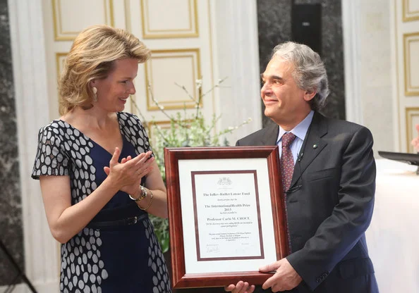 Crown Princess Mathilde attended the 'Inbev-Latour Awards de la Sante 2013' at the Palais des Academies