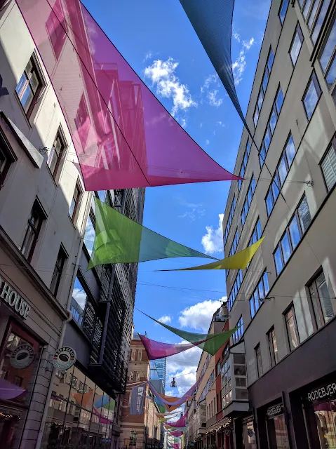 pastel flags in Stockholm