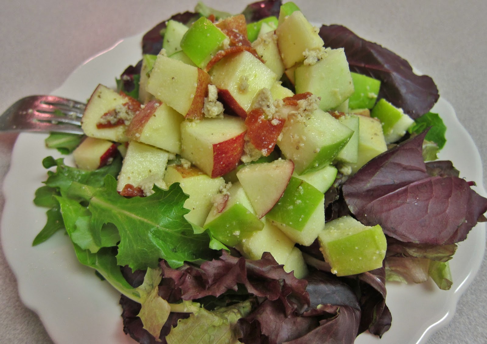 The Vegan Chronicle Mixed Apple Salad over Greens