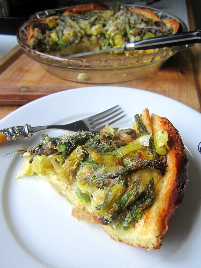 Spring Quiche w/ Asparagus, Leeks & Mushrooms