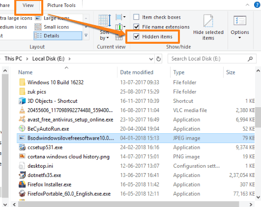 windows bilgisayar larda gizli dosyalar