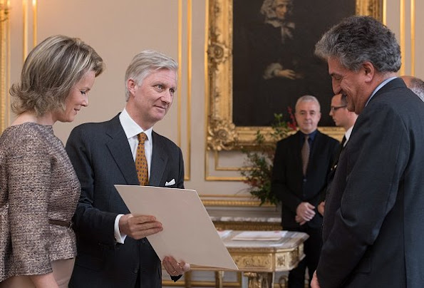 Queen Mathilde and King Philippe held a royal reception for newly appointed suppliers at the Royal Palace