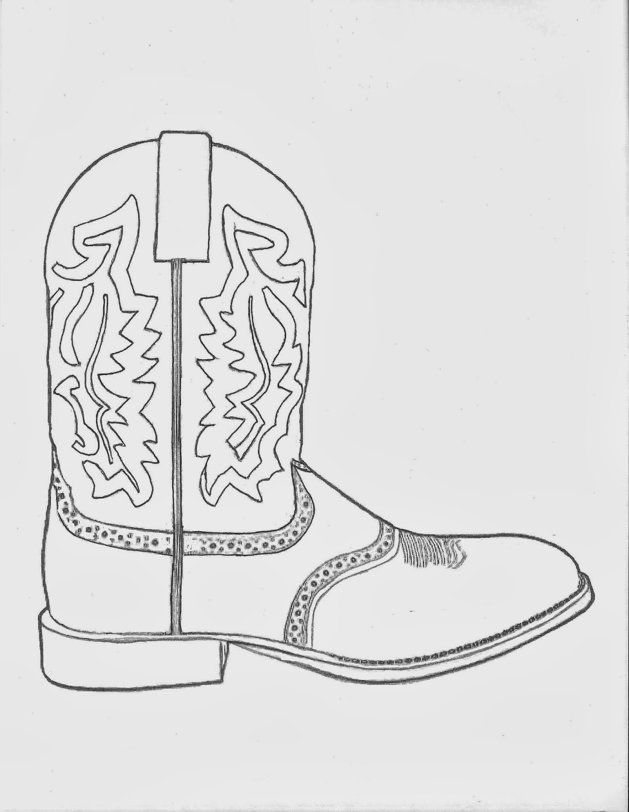 WESTERN COLORING PAGES: COWBOY BOOT COLORING PAGE By DANCING COWGIRL DESIGN