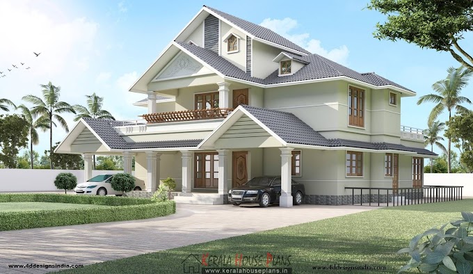 Double floor Kerala House Design with interior photos