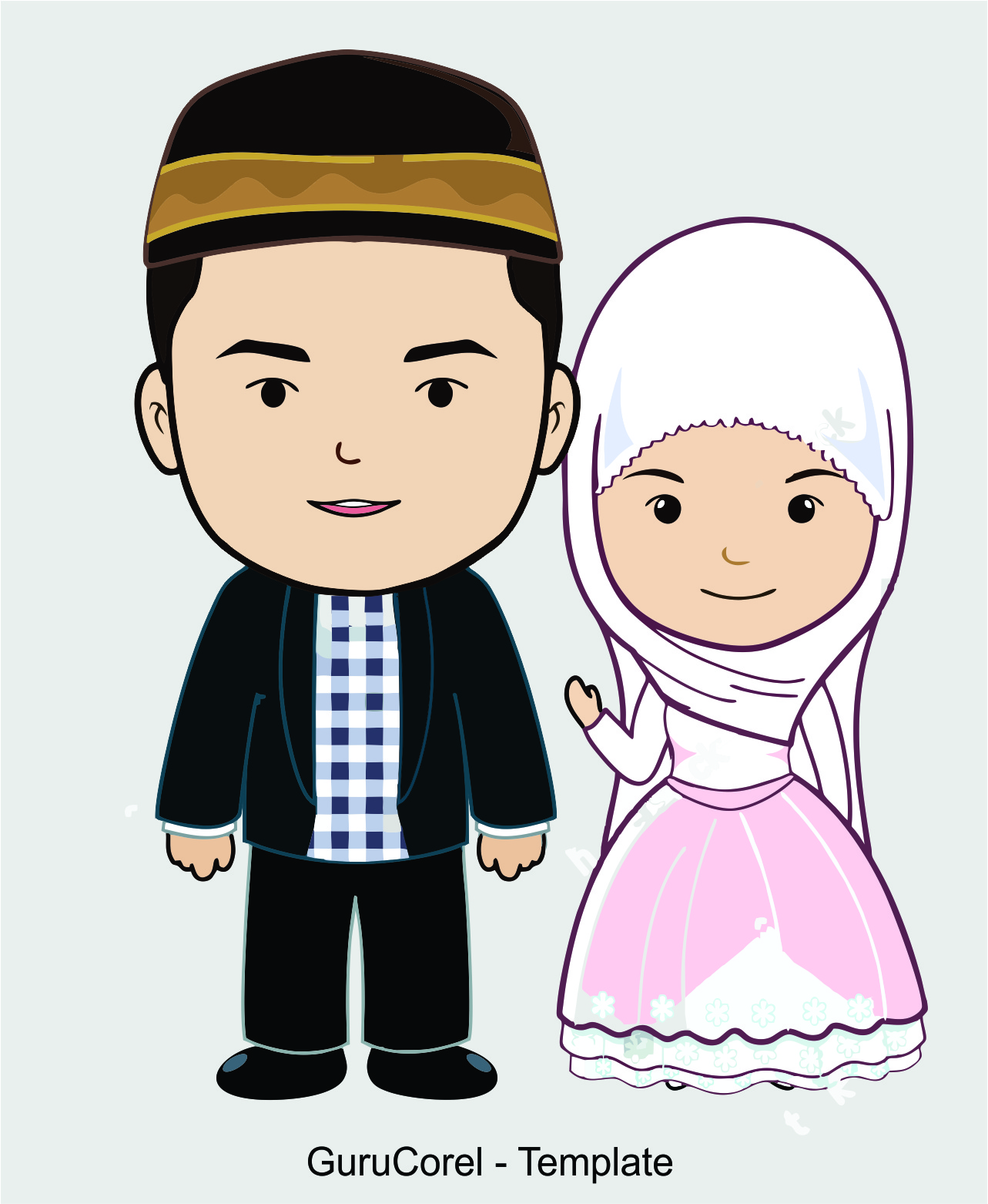  Gambar Kartun Pengantin Muslimah