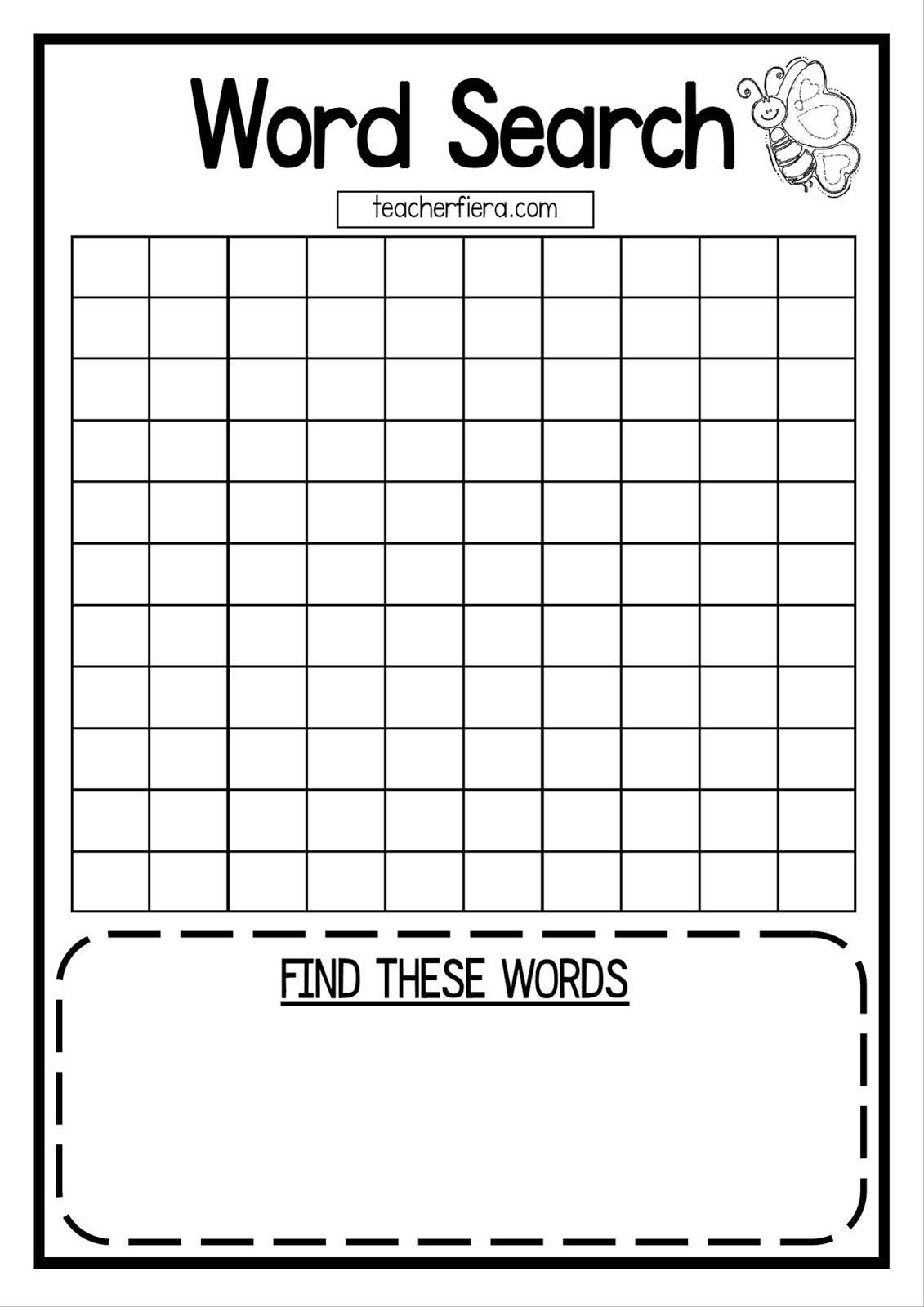 teacherfiera.com: WORD SEARCH TEMPLATES (COLOURED AND BLACK AND WHITE