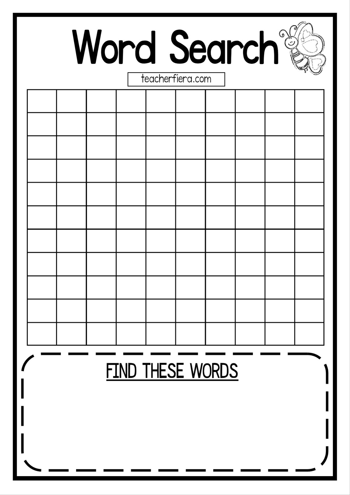 Free Printable Word Search Template Pdf