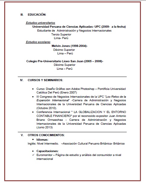 Curriculum vitae mendoza image