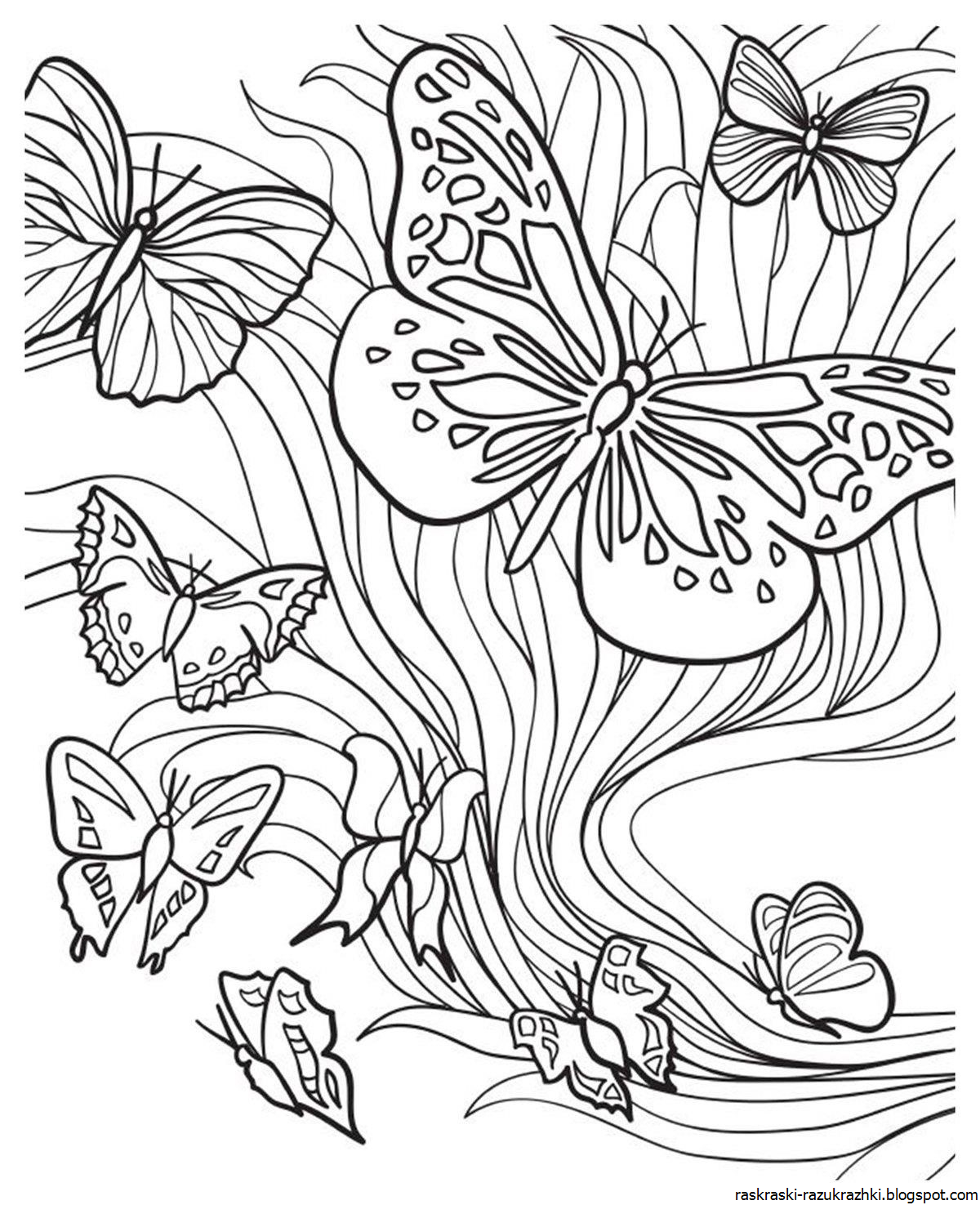 Раскраска очень красивая распечатать. Цветы и бабочки. Раскраска. Раскраска "бабочки". Бабочка на цветочке раскраска. Раскраски для девочек цветочки.
