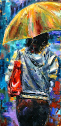 rainy abstract painting umbrella cityscape hurd debra paintings oil artists figurative artist texas contemporary artwork woman painters cityscapes previous