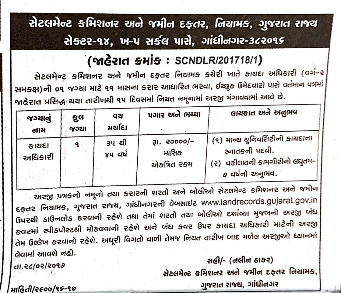 Settlement Commissioner and Director of Land Records (SCNDLR