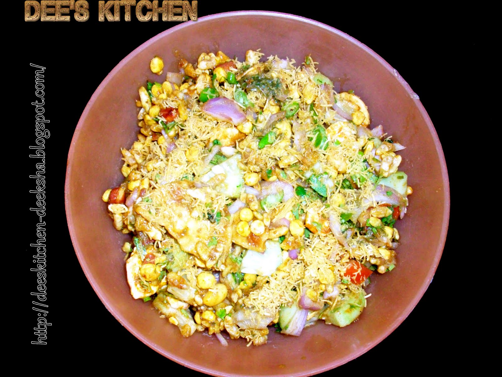 DEE's KITCHEN. Bhel puri Chaat For Blog Hop Wednesday