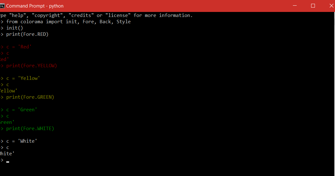 Python Font Color in Console