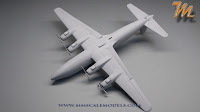 Delta Airlines Douglas DC-6, 1/144  scale model Mr. Finishing Surfacer 1500 
