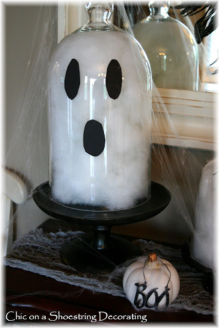 DIY Halloween ghosts by Chic on a Shoestring Decorating blog