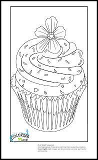 cupcake with flower topper coloring pages