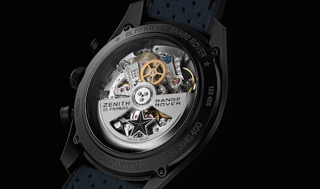 Zenith El Primero Range Rover Special Edition trasera azul Zenith El Primero Range Rover Special Edition trasera azul